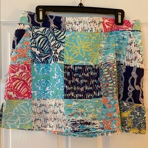Lilly Pulitzer Blue and Pink Skort Patchwork Design